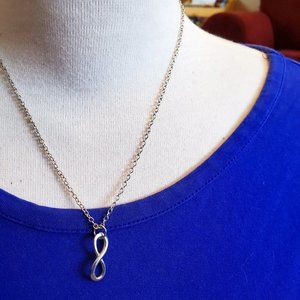 16" Silver Tone Infinity Symbol Pendant Necklace